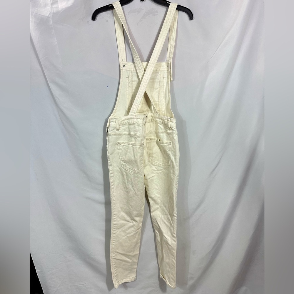 free people white denim skinny overalls size 26 - Picture 6 of 9